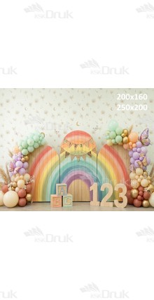 Tło fotograficzne „Pastelowa tęcza – edukacyjna kraina zabawy” | UB_874